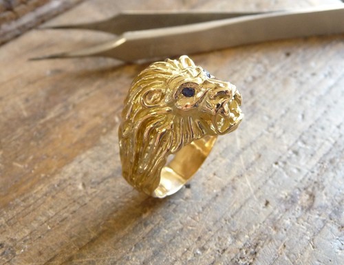 Bague jaune tête de - bague, or