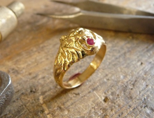 Bague tête de lion - bague,