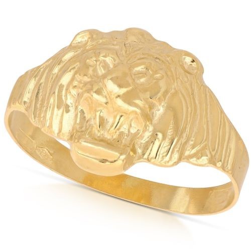 Bague tête lion - bague, jaune